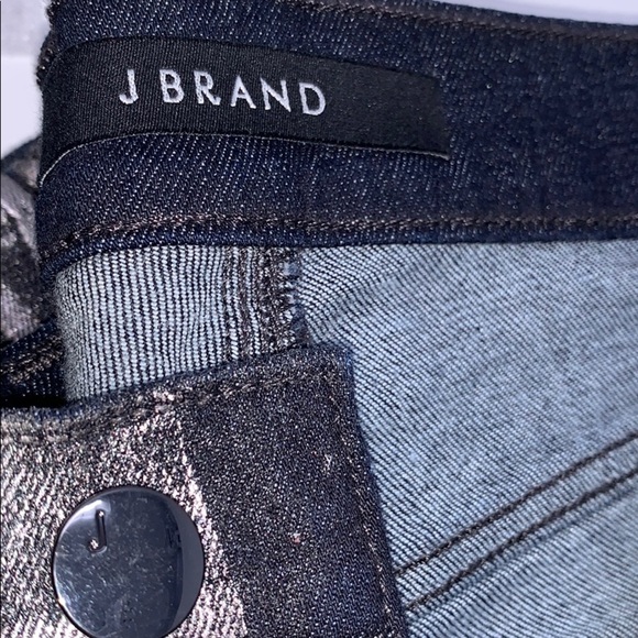 J Brand Selena Mid Rise Crop Jeans Foiled Chrome - Picture 9 of 10